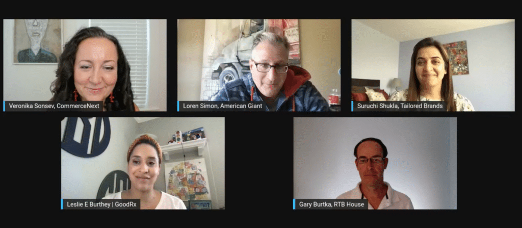 Speakers from Webinar 44 (L to R: Veronika Sonsev, Loren Simon, Suruchi Shukla, Leslie E Burthey and Gary Burtka)