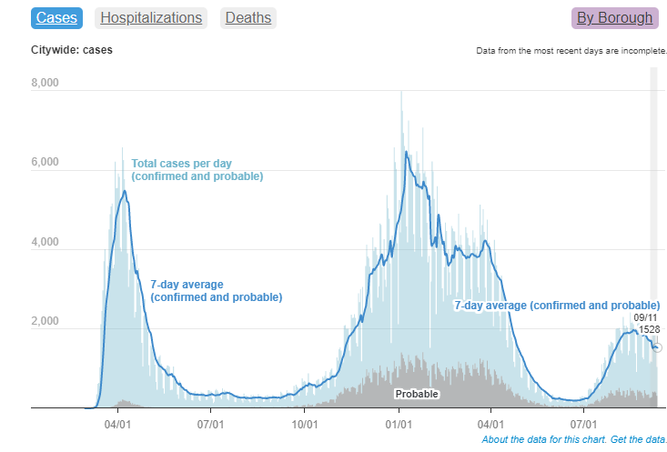 NY covid trend chart