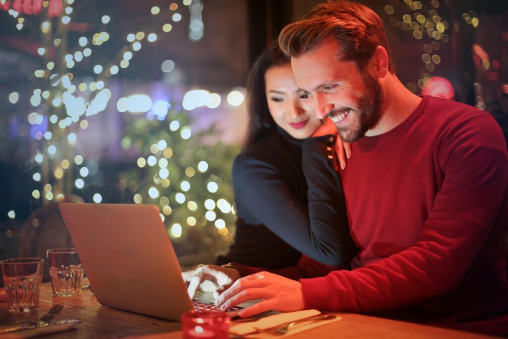 couple looking at laptop
