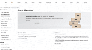 Nordstrom's Returns Page